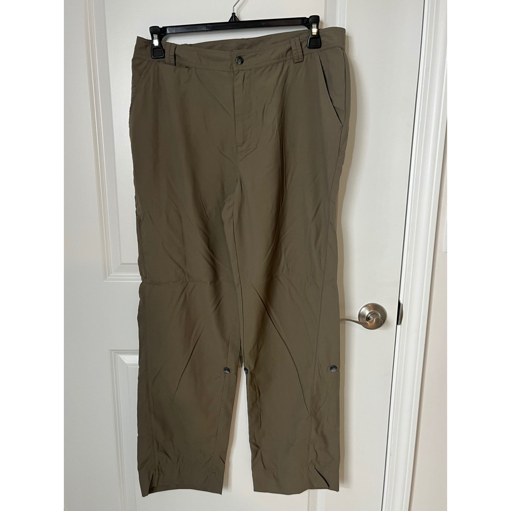 Magellan's Womens Roll Up Adventure Hiking Pants Olive Green Size 14 Nylon